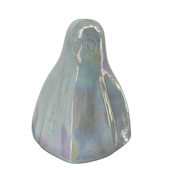 Halloween Iridescent Milky Glass? Phantom Hollow Ghost 7" Figurine Decor NEW - Picture 2 of 13